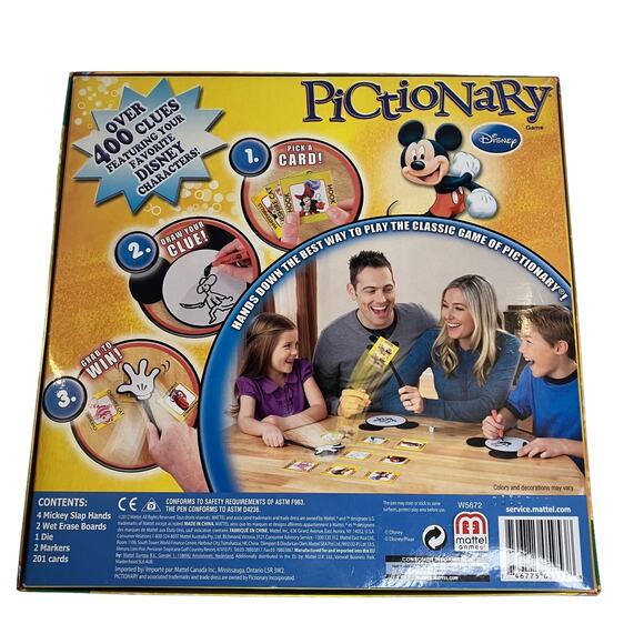 Disney 2012 Pictionary Game Family Board Games Mattel COMPLETE - Picture 6 of 6